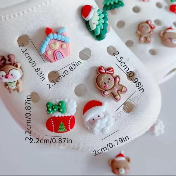 Christmas Shoes Charms For Crocs Clogs Sandals Decorations Accessories 12pc Girl - Picture 8 of 9